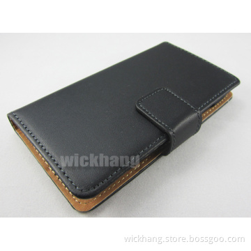 Genuine Leather Wallet Flip Case with Stand for Samsung Galaxy S3 Mini I8190